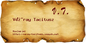 Váray Tacitusz névjegykártya